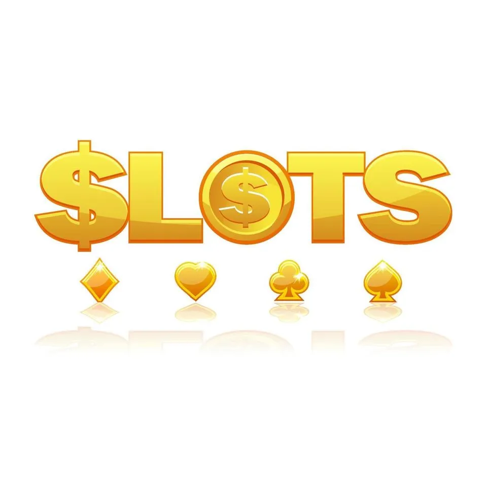 Gold SLOTS lettering with card suits