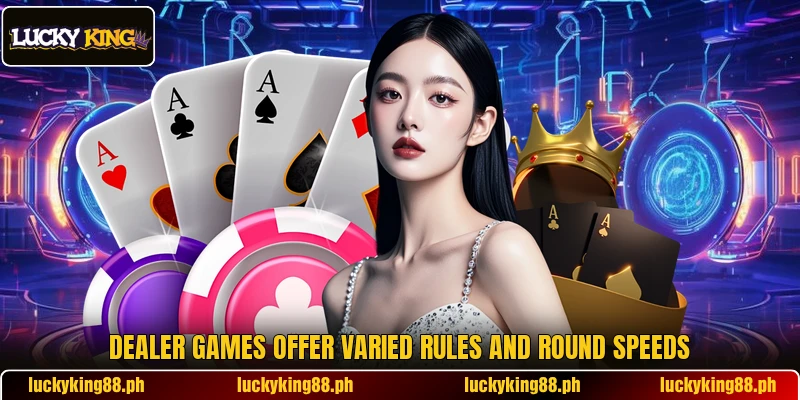 Dealer games offer varied rules and round speeds Dealer games offer varied rules and round speeds