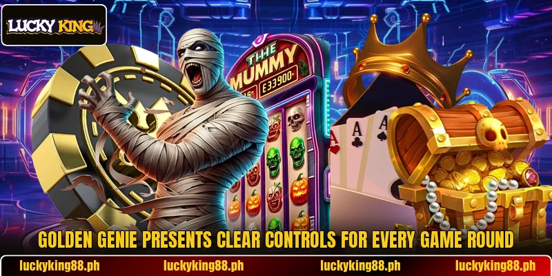 Golden Genie presents clear controls for every game round