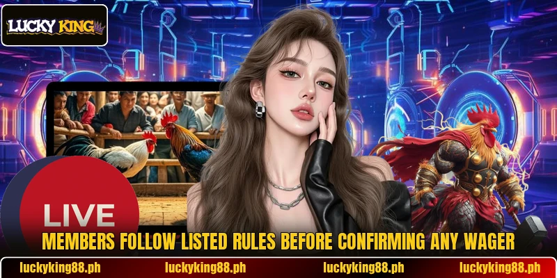 Members follow listed rules before confirming any wager