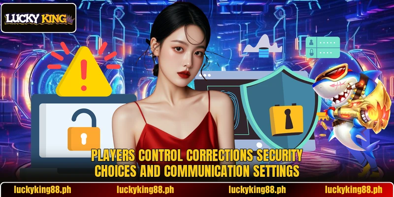 Players control corrections security choices and communication settings