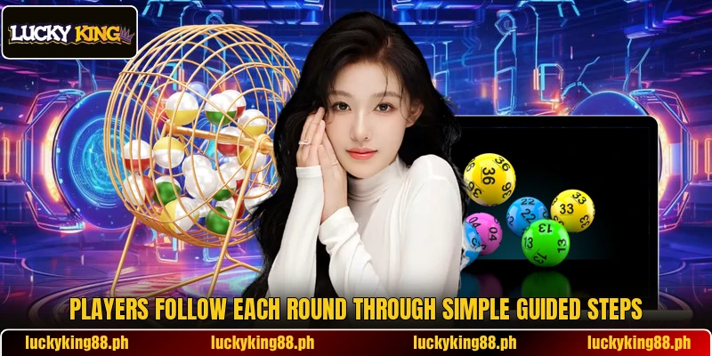 Players follow each round through simple guided steps Players follow each round through simple guided steps