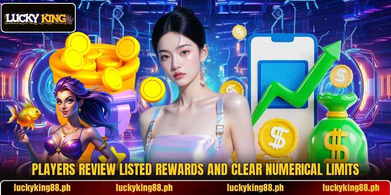 Players review listed rewards and clear numerical limits