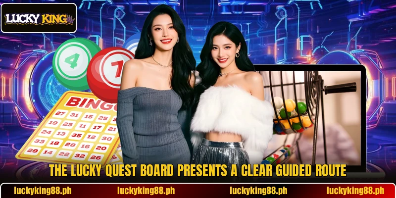 The Lucky Quest Board presents a clear guided route